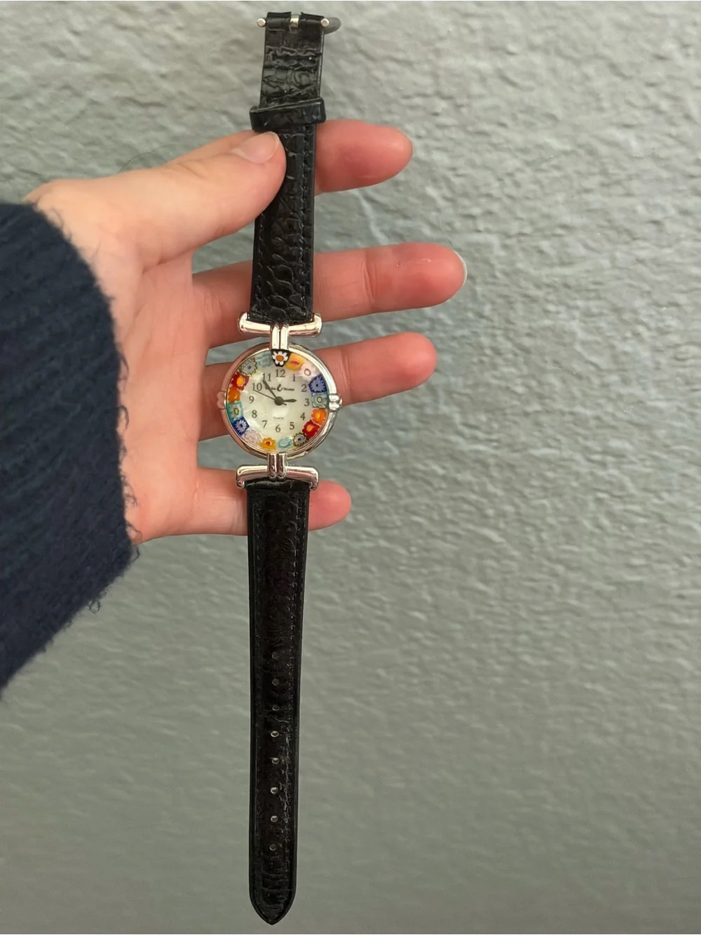 Murano Millefiori Watch With Leather Band